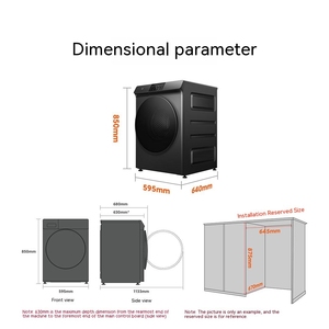Machine à laver et à sécher intelligente intégrée 12 kg, moteur à entraînement direct, tambour à fréquence variable, entièrement automatique - Product Image 3
