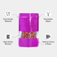 Sachet alimentaire refermable en aluminium de qualité alimentaire avec fenêtre transparente et fermeture éclair pour emballage de snacks