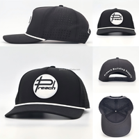 Casquettes de golf pour hommes en polyester perforé au laser avec logo en PVC, casquettes de baseball sportives personnalisées à fermeture snapback, vente en gros pour designers