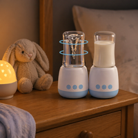 Pemanas Botol Bayi Isi Ulang Portabel dengan Baterai 4500mAh, Pengontrol Suhu, dan Adaptor Botol Universal