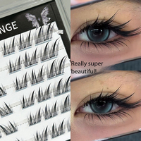 HERORANGE Faux cils effet œil de lapin ailés en vison synthétique, 10 mm, allongeant les coins extérieurs, effet 3D brillant, bande super douce, boîte personnalisée