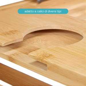 Plateau de bain extensible en bambou 75x23x5 cm avec pieds pour la lecture et la relaxation - Product Image 5