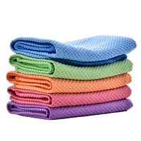 Chiffons de cuisine écologiques en microfibre de polyester, torchons, tampons à récurer le verre, anti-adhésifs, épais, carrés 25x25cm 200g/m²
