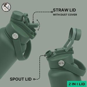 Wholesale 24oz Vacuum <b>Insulated</b> Stainless Steel Water <b>Bottle</b> <b>with</b> Anti Dust <b>Straw</b> Lid Car Travel - Product Image 3