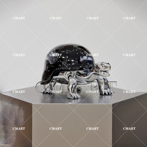 Op maat gemaakt luxe merk 40cm hars gouden schildpad beeldje gouden schildpad met logo pop art sculptuur cartoon chromen schildpad sculptuur - Product Image 6