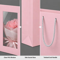 Sac en papier recyclable pour fleurs avec fenêtre transparente pour l'exposition de bouquets