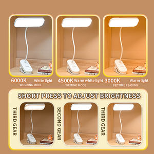 Lámparas de mesa táctiles modernas con diseño personalizable ODM/OEM Clip flexible y abrazadera de atenuación Lámpara de lectura alimentada por batería - Product Image 2