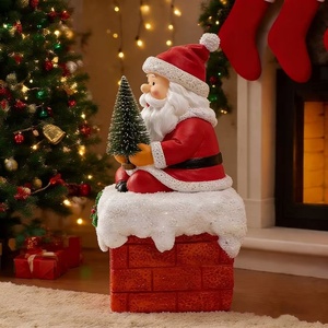 Ornement de Noël personnalisé, statue de Père Noël en résine, cadeau de Noël, figurine de Père Noël sur cheminée, décoration d'intérieur pour foyer - Product Image 3
