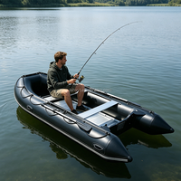 Hailebao Bateau pneumatique rigide en alliage d'aluminium et PVC de 4 m, bateau de sauvetage rapide, radeau de survie, bateau de pêche, bateau de dérive, bateau de surf, bateau de sauvetage d'urgence