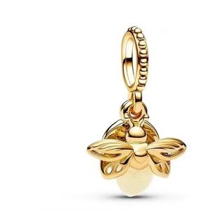 Bijoux DIY classiques pour enfants en alliage d'argent avec zircon en forme de cœur d'abeille, perle de vin rouge et bouquet de fleurs – Cadeau mignon et tendance - Product Image 4