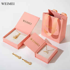 Custom Color Book-Shaped Cardboard Paper Jewelry Packaging <b>Box</b> with Paper Bag for Ring <b>Earring</b> Necklace <b>Gift</b> - Product Image 1