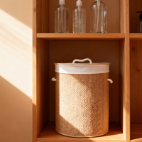 Nouveau panier à linge sale et de rangement polyvalent pour salle de bain, en bambou tressé, pour usage domestique - Collection 2026