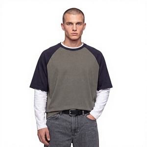 Wholesale 180gsm Modal Garment Dyed Vintage <b>Raglan</b> <b>Sleeve</b> <b>T</b>-<b>shirt</b> Breathable Quick Dry Blank Design Custom Colors Available - Product Image 3