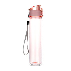 double wall plastic water bottle High quality BPA FREE sport water bottle plastic material ZG-7062 430ML