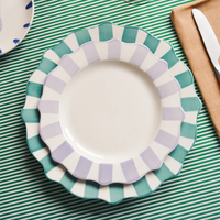 Assiette de service en céramique et porcelaine en forme de fleur, vaisselle faite à la main à prix d'usine, assiettes personnalisées pour les mariages
