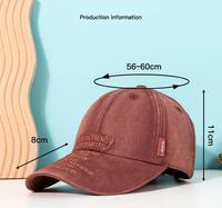 Casquette de baseball ajustable non structurée en sergé de coton lavé de haute qualité avec logo personnalisé, 6 panneaux, boucle métallique brodée, style « Dad Hat »