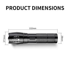Torcia Tattica Flintronic 2 Pezzi 2000 Lumen Impermeabile con Zoom <span class=keywords><strong>e</strong></span> Messa a Fuoco Regolabile, 5 Modalità, Super Luminosa per Campeggio ed Emergenze - Product Image 6