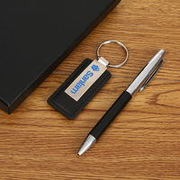 Juego de Regalo Empresarial con Llavero y Bolígrafo 2 en 1 con Logotipo Personalizado para Hombre, Ideas Promocionales para el Día del Padre, para Uso Personal y Empresarial
