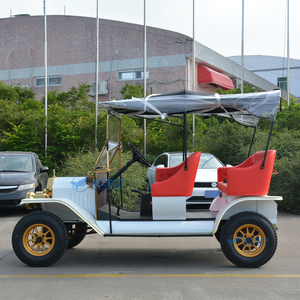 Venta Especial: Auto Clásico Eléctrico Vintage con Carrocería Blanca y Asientos Rojos Confortables, Carro Retro para Turismo, Bodas y Uso en Resorts - Product Image 4