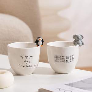 Taza de cerámica bonita con asa de animal de dibujos animados, taza individual para regalo 28362 - Product Image 3