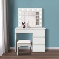 Coiffeuse Vanity Table style hollywoodien avec miroir Ensemble de coiffeuse bon marché