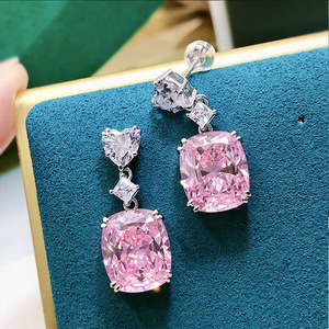 Orecchini Pendenti a Cuore Rosa per Donne, Forma Geometrica, Accessori per Orecchie da Indossare Quotidianamente, per Outfit Casual e Regalo - Product Image 2
