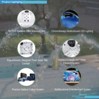 Bañera de hidromasaje Sunrans para exteriores para vacaciones de lujo en casa Plug And Play hidroterapia Jet moderno Spa acrílico Whirlpool masaje bañera de hidromasaje