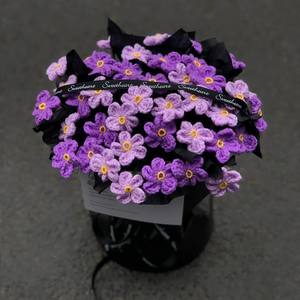 Hand-woven woolen flower finished bouquet simulation starry soap flower holiday <b>gift</b> bouquet - Product Image 2