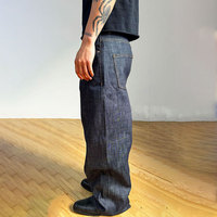 Jeans en denim brut japonais surdimensionnés personnalisés pour homme, style Y2K vintage, coupe ample, poids moyen, jambe large, décontractés