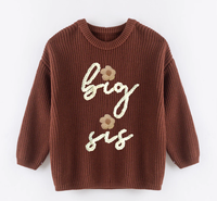 Suéter de Punto Cálido para Niñas, 100% Algodón, Bordado Personalizado con Nombre, Manga Larga, Otoño Invierno Navidad