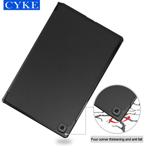 CYKE A Tre Ante DELL'UNITÀ di elaborazione Linguetta In Pelle T500 Caso Del Basamento di Protezione Tablet Vibrazione Sottile Leggero Della Copertura per Samsung <span class=keywords><strong>Galaxy</strong></span> <span class=keywords><strong>Tab</strong></span> <span class=keywords><strong>A7</strong></span> 2020 t500 - Product Image 5