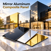 Panneau composite en aluminium miroir 3mm 4mm 4x8ft, plaque ACP pour murs décoratifs de salle d'exposition