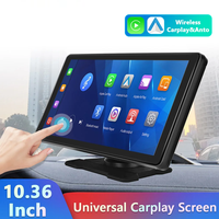 Système de caméra de tableau de bord sans fil 10,36'' avec Carplay et Android Auto, enregistreur en boucle, caméra avant et arrière, moniteur de caméra de recul pour camion et détection d'angle mort