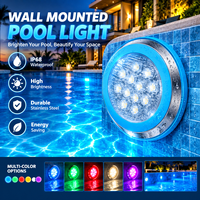 Lumière LED pour piscine étanche IP68 OEM ODM, montage mural sous-marin, acier inoxydable 304, câble en caoutchouc de 1,5 m, DC24V, 30 faisceaux