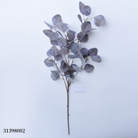 Nouveau produit en promotion : Décoration de table éco-responsable pour mariage et Pâques, motif feuille d'eucalyptus 3D imprimée numériquement en soie, gris poussiéreux automnal