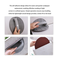 Porte-disque de ponçage semi-circulaire à crochet et boucle de 9 pouces Papier de verre manuel Bloc de ponçage à la main pour le polissage des murs