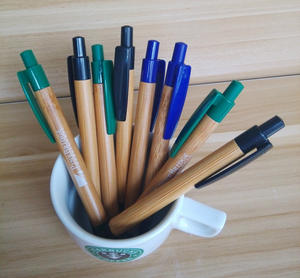 Öko-Grüne Werbeartikel Kugelschreiber aus Recycling-Bambus-Holz mit Kundenspezifischer Lasergravur - Product Image 5