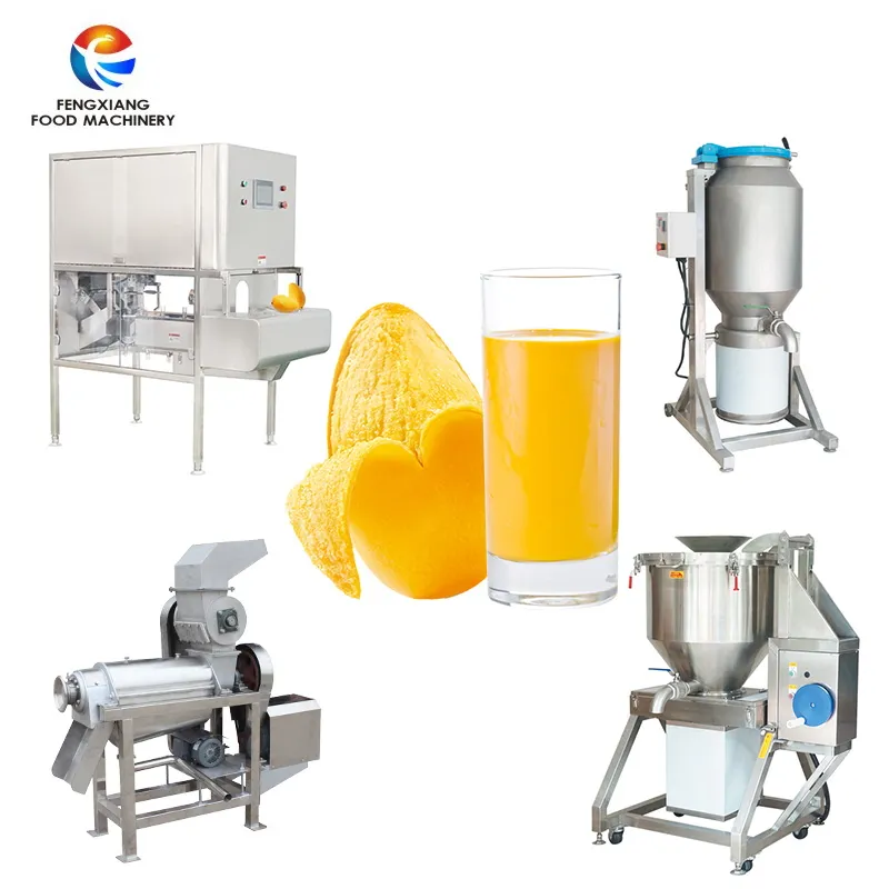 آلة استخلاص عصير الفاكهة الصناعية الأوتوماتيكية المركزة، ماكينة إعداد عصير اللب وفاكهة المانجو لمصانع معالجة الغذاء