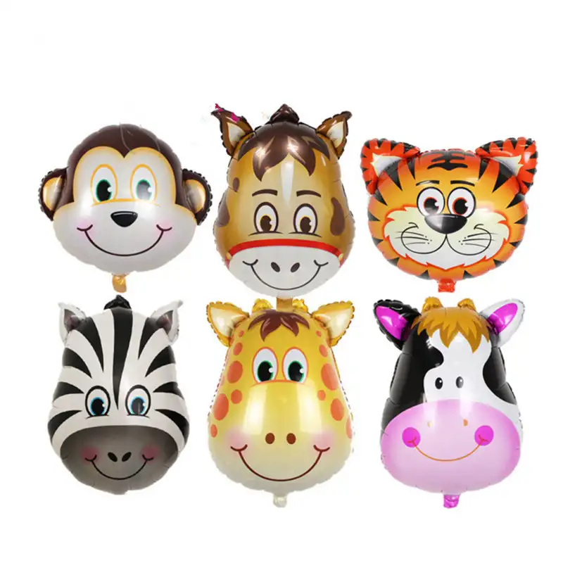 Ballon mignon en forme de tête d'animal, 1 pièce, bon marché, jouets pour enfants, dessin animé, décoration de fête d'anniversaire