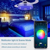 Ventilateur de plafond rétractable Bluetooth Morden 42'' avec lumières, télécommande/application, lumière LED RGB à intensité variable, 6 vitesses, pales réversibles
