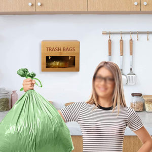 Nouveau distributeur de sacs poubelle en bambou naturel pur boîte de rangement de sacs à ordures pour la cuisine porte-distributeur de sacs poubelle - Product Image 4