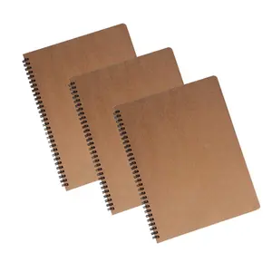 Custom Spiral Coil Natural Kraft Cover Blank Paper Notebook For Sketchbook Horizontal Blank White - Buy Kraft Paper Sketchbook,K