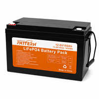 PATTERN 12.8V 150Ah 1920Wh IP65 Su Geçirmez Derin Deşarjlı LiFePO4 Akü Paketi, Şebeke Dışı Kabin Ev Güneş Enerjisi Depolama Aküsü için