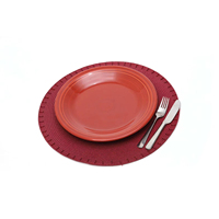 Sous-plats ronds en osier orange bon marché, classiques, durables, imperméables, pour la décoration de meubles d'extérieur