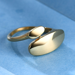 Geometric Gold Open <b>Ring</b> 8Mm Smooth Simple Design For Women Gift Jewelry - Product Image 2