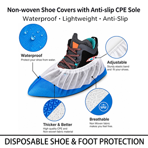 <span class=keywords><strong>Surchaussures</strong></span> médicales <span class=keywords><strong>jetables</strong></span> antidérapantes en non-tissé avec CPE, sans latex, de haute qualité, pour salle d'opération ou salle chirurgicale - Product Image 2
