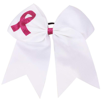 Accessoires pour cheveux tendance et créatifs pour la Journée mondiale de la lutte contre le SIDA, nœud rouge de 7 pouces, élastique à cheveux rose