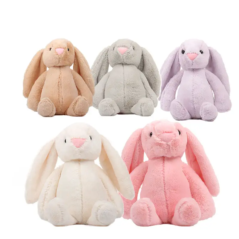 Sıcak satış yumuşak peluş oyuncaklar renkli küçük tavşan dolması peluş hayvan oyuncaklar Rabitt peluş bebek