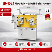 Machine d'impression flexographique d'étiquettes textiles JR-1521, vitesse de 60 m/min, équipement d'impression d'étiquettes pour vêtements avec garantie d'un an