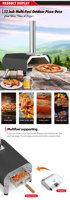Four à pizza manuel extérieur multi-combustibles 13 pouces avec pieds pliables, fonctionne au pellet et au gaz, prépare la pizza en 60 secondes, en acier inoxydable